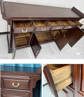 Bàn thờ gia tiên đẹp gỗ gõ tự nhiên – Thiết kế sang trọng-TTG 009