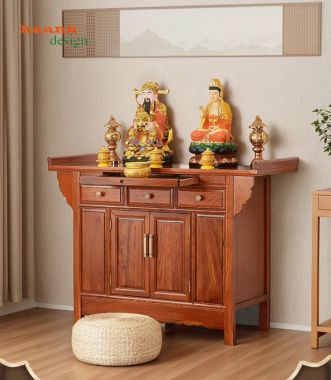 Tủ thờ gỗ đẹp gõ đỏ tự nhiên – Đẳng cấp từng đường nét-TTG 010