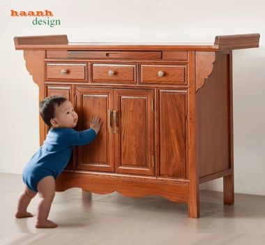 Tủ thờ gỗ đẹp gõ đỏ tự nhiên – Đẳng cấp từng đường nét-TTG 010