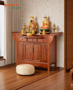Tủ thờ gỗ đẹp gõ đỏ tự nhiên – Đẳng cấp từng đường nét-TTG 010