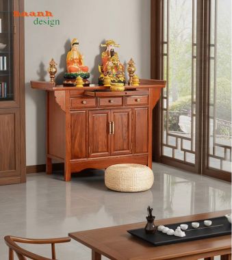 Tủ thờ gỗ đẹp gõ đỏ tự nhiên – Đẳng cấp từng đường nét-TTG 010
