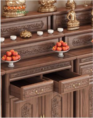 Tủ thờ gỗ óc chó tiện ích và sang trọng - TTG 002