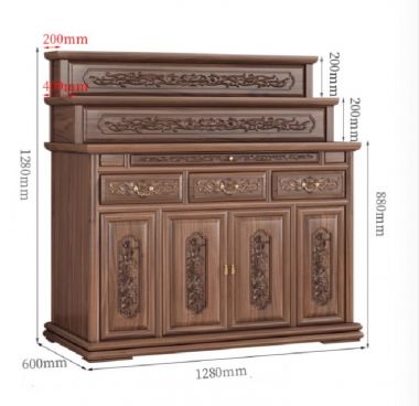 Tủ thờ gỗ óc chó tiện ích và sang trọng - TTG 002