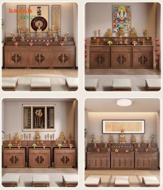 Tủ thờ gỗ óc chó tiện ích và sang trọng - TTG 002