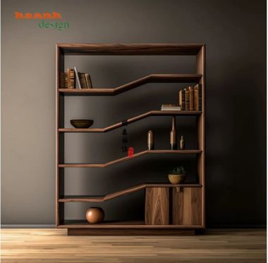 Kệ gỗ trang trí phòng khách gỗ óc chó tự nhiên nhập khẩu-TGC 007