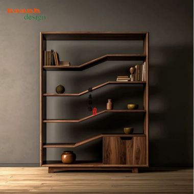 Kệ gỗ trang trí phòng khách gỗ óc chó tự nhiên nhập khẩu-TGC 007