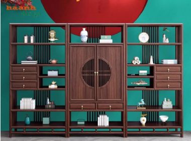 Tủ kệ gỗ trang trí phòng khách – lựa chọn cho gia đình Việt-TGC 005