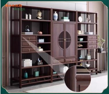Tủ kệ gỗ trang trí phòng khách – lựa chọn cho gia đình Việt-TGC 005