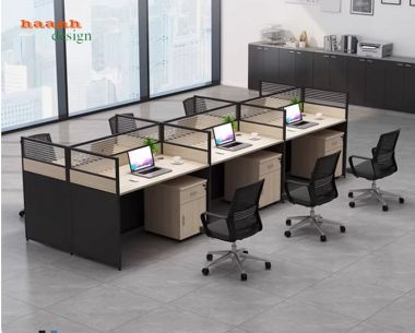 Vách ngăn bàn làm việc nhôm kính hiện đại, bền đẹp-VNN 004