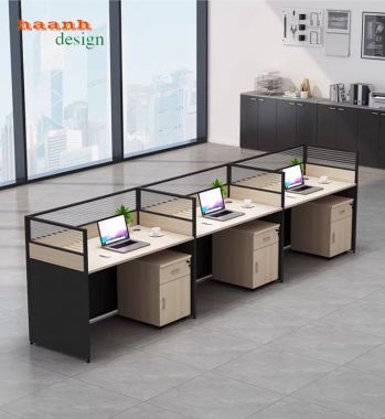 Vách ngăn bàn làm việc nhôm kính hiện đại, bền đẹp-VNN 004
