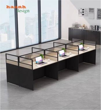 Vách ngăn bàn làm việc nhôm kính hiện đại, bền đẹp-VNN 004