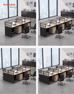 Vách ngăn bàn làm việc nhôm kính hiện đại, bền đẹp-VNN 004