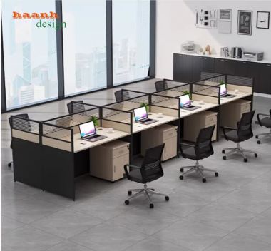 Vách ngăn bàn làm việc nhôm kính hiện đại, bền đẹp-VNN 004