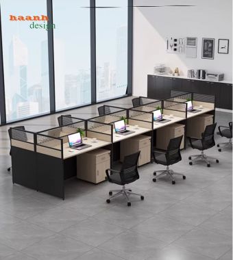 Vách ngăn bàn làm việc nhôm kính hiện đại, bền đẹp-VNN 004