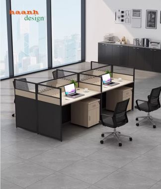 Vách ngăn bàn làm việc nhôm kính hiện đại, bền đẹp-VNN 004