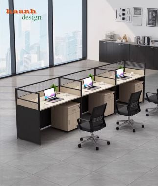 Vách ngăn bàn làm việc nhôm kính hiện đại, bền đẹp-VNN 004