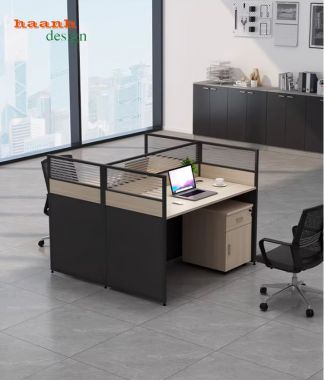 Vách ngăn bàn làm việc nhôm kính hiện đại, bền đẹp-VNN 004