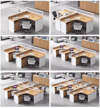 Vách ngăn bàn văn phòng nhôm kính gỗ melamine-VNN 003