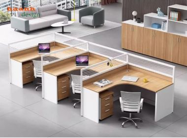 Vách ngăn bàn văn phòng nhôm kính gỗ melamine-VNN 003