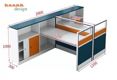 Vách ngăn bàn nhân viên bố trí module hiện đại - VNN 005