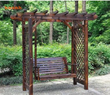 Ghế xích đu gỗ hiện đại – giải pháp thư giãn cho sân vườn-GNT 013