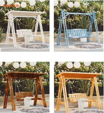 Ghế xích đu gỗ cao cấp gỗ Teak cho sân vườn hiện đại-GNT 015