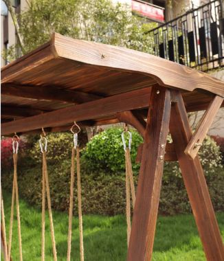 Ghế xích đu gỗ cao cấp gỗ Teak cho sân vườn hiện đại-GNT 015