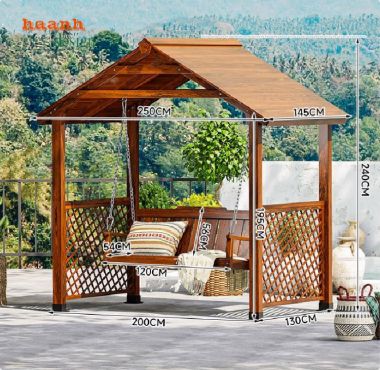 Xích đu gỗ ngoài trời Thế giới của sự thoải mái và thư giãn-GNT 010