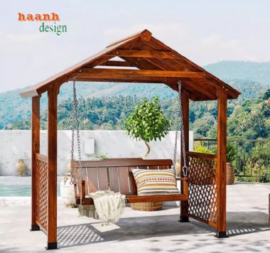Xích đu gỗ ngoài trời Thế giới của sự thoải mái và thư giãn-GNT 010
