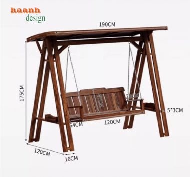 Những mẫu xích đu ngoài trời gỗ teak đẹp 2024-GNT 008