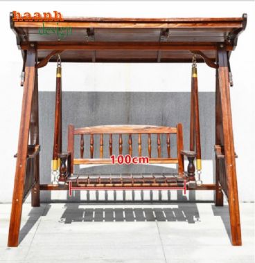 Xích đu gỗ ngoài trời teak Myanmar – Tạo điểm nhấn sân vườn-GNT 012