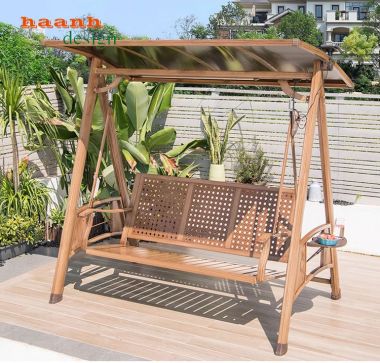 Xích đu ngoài trời gỗ Teak tự nhiên bền đẹp chất lượng. GNT 003