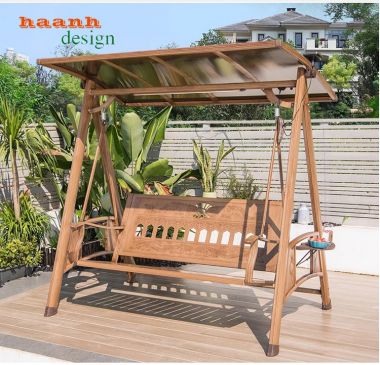 Xích đu ngoài trời gỗ Teak tự nhiên bền đẹp chất lượng. GNT 003
