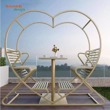 Mẫu xích đu sắt mỹ thuật cao cấp cho không gian ngoài trời-XDT 005