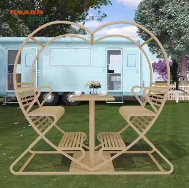 Mẫu xích đu sắt mỹ thuật cao cấp cho không gian ngoài trời-XDT 005