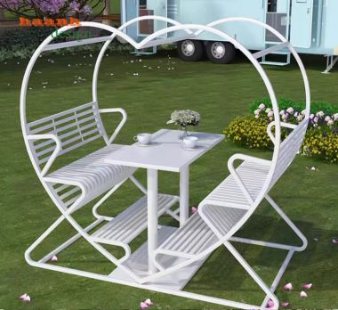 Mẫu xích đu sắt mỹ thuật cao cấp cho không gian ngoài trời-XDT 005