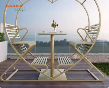 Mẫu xích đu sắt mỹ thuật cao cấp cho không gian ngoài trời-XDT 005