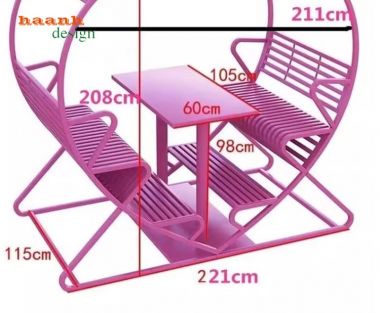 Mẫu xích đu sắt mỹ thuật cao cấp cho không gian ngoài trời-XDT 005