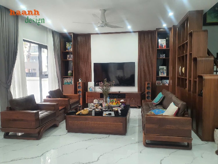 Nâng tầm nội thất với bàn ghế sofa gỗ óc chó tự nhiên gia đình 