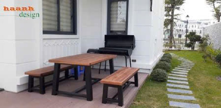 Bàn ghế sắt gỗ teak