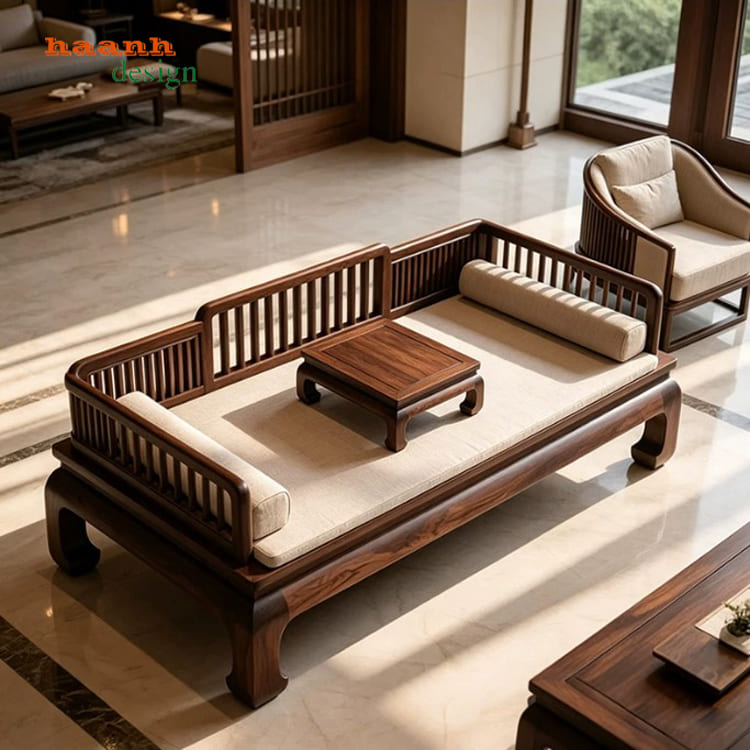 Giường La Hán Phong Cách Trung Quốc Mẫu Ba Thành-SBT 017