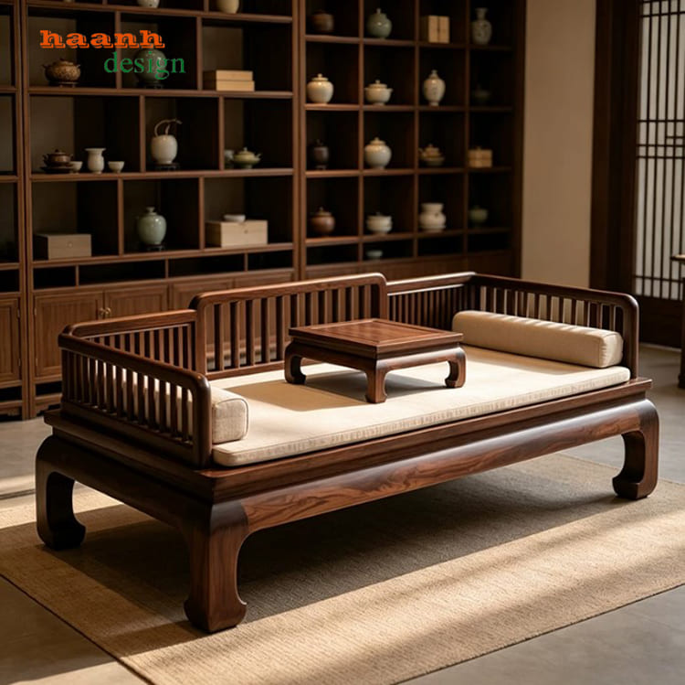 Giường La Hán phong cách Trung Quốc mẫu ba thành
