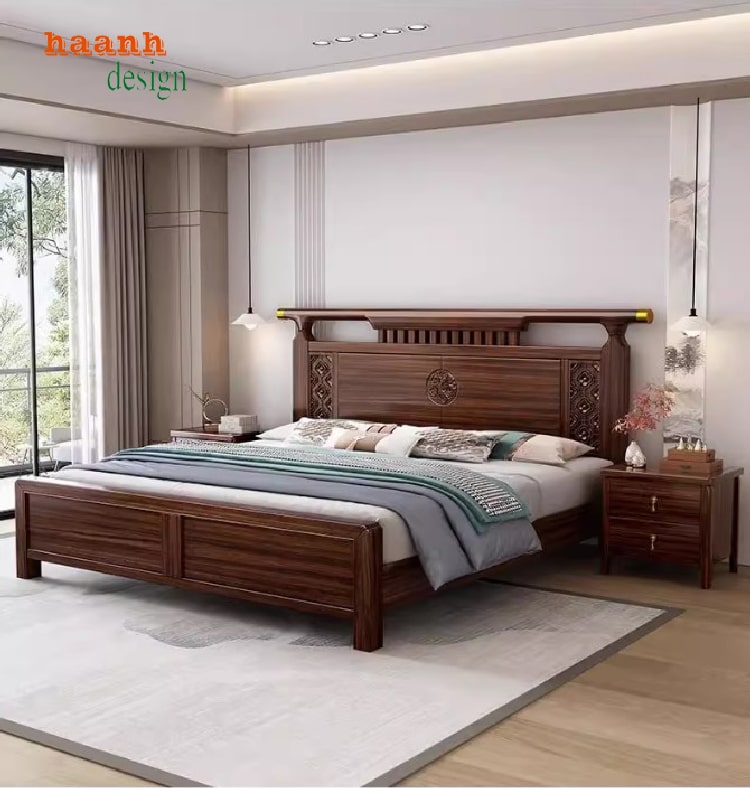 Mẫu giường ngủ gỗ cao cấp – Tinh tế từng chi tiết-DHN 011