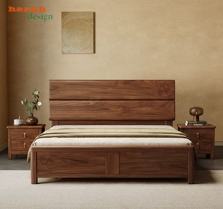 Giường ngủ gỗ óc chó Hà Nội-DHN 018