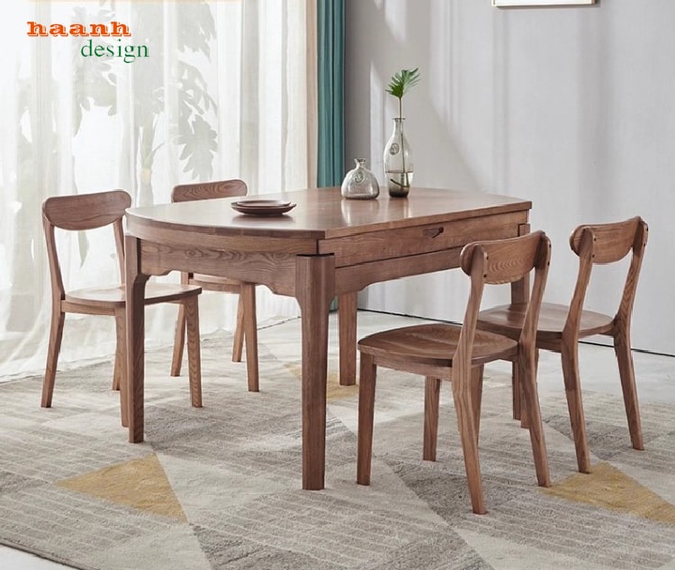 B&agrave;n tr&ograve;n xoay mở rộng ph&ograve;ng ăn