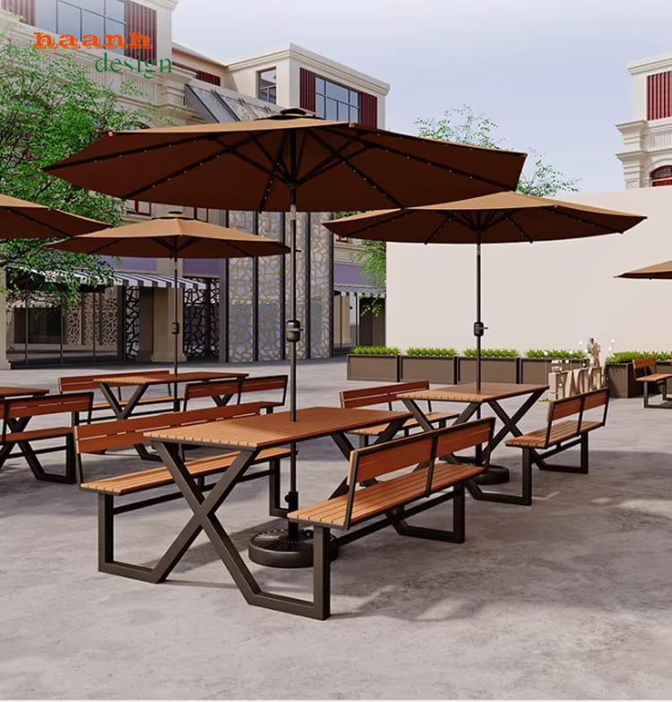 Bàn ghế cafe ngoài trời bền đẹp cho nhà hàng sân vườn-NTG 026