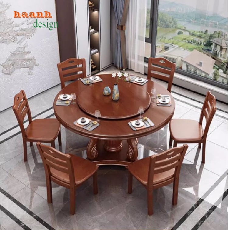 bàn ăn nhà hàng gỗ tự nhiên