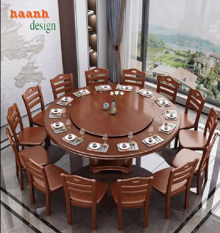 bàn ăn nhà hàng gỗ tự nhiên