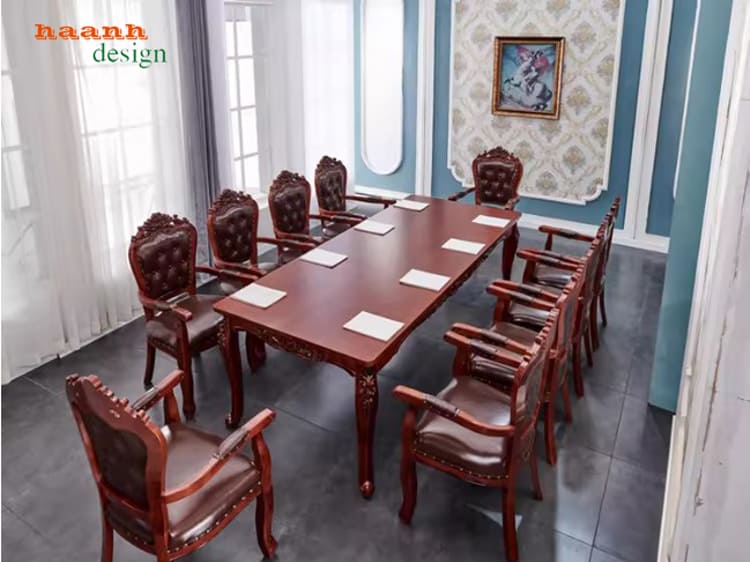 Mẫu bàn ăn cổ điển đẹp sang trọng cho nhà hàng khách sạn-NHT 003