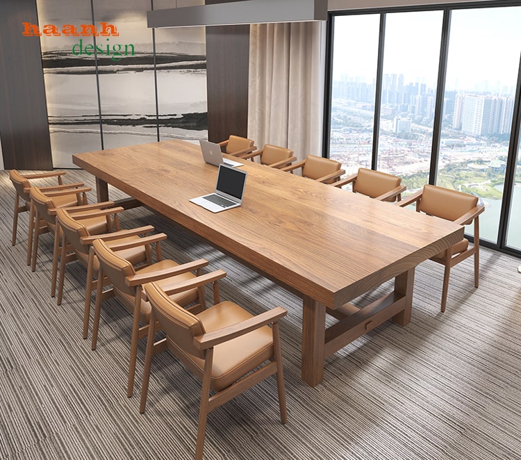 Bàn họp gỗ tự nhiên
